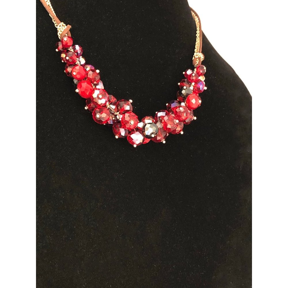 Ali Khan Red and AB Crystal Necklace